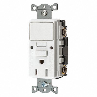 HUBBELL GFSPST15W GFCI Receptacle White 2P Duplex