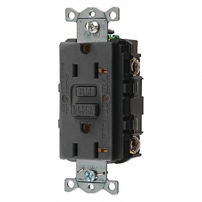 HUBBELL GFR20BLK GFCI Receptacle 20A 125VAC 5-20R Black