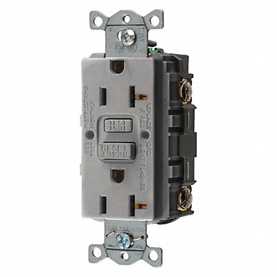 HUBBELL GFR20GRY GFCI Receptacle 20A 125VAC 5-20R Grey