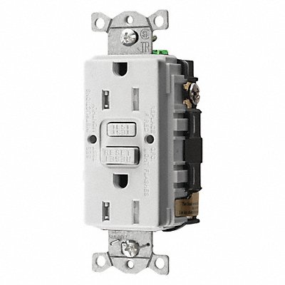 HUBBELL GFRTR15W GFCI Receptacle Commer. Wht 15A 0.5 HP