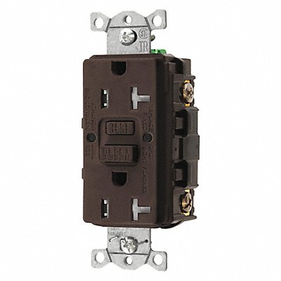 HUBBELL GFRTR20 GFCI Receptacle Commercial Brown 20A 1 HP