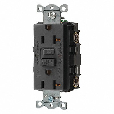 HUBBELL GFRWR20BLK GFCI Receptacle Commer. Blk 20A 1 HP