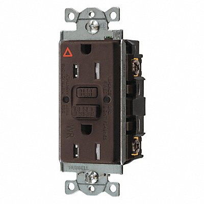 HUBBELL GFTWRST15IG GFCI Receptacle Commercial Brown 15A 0.5 HP