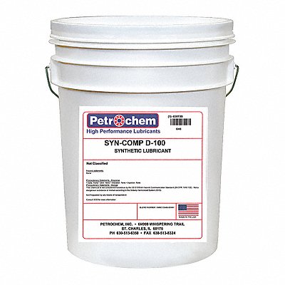 PETROCHEM SYNCOMPD100005 Compressor Oil 5 gal Pail 30 SAE Grade