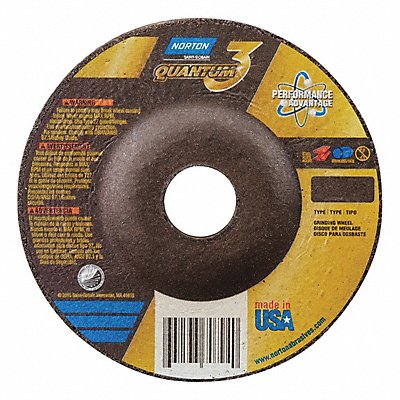 NORTON 66253371180 Depressed Grinding Wheel 3/8 CN Unthreaded Hole