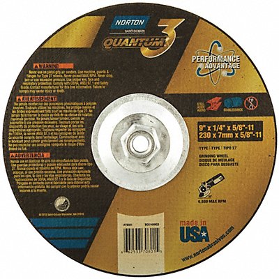 NORTON 66253370801 Depressed Grinding Wheel 5/8 -11CN ThreadHle