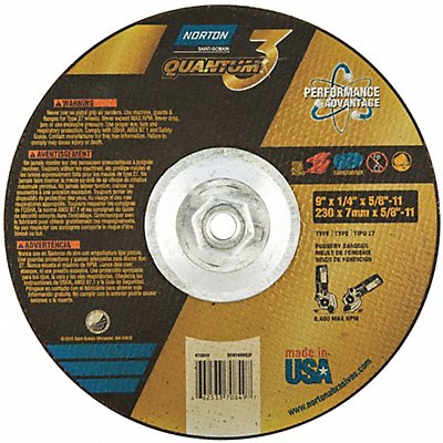 NORTON 66253370849 Depressed Grinding Wheel 5/8 -11CN ThreadHle