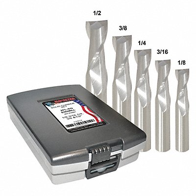 GRAINGER 204888881 End Mill Set 5 pc Square Carbide