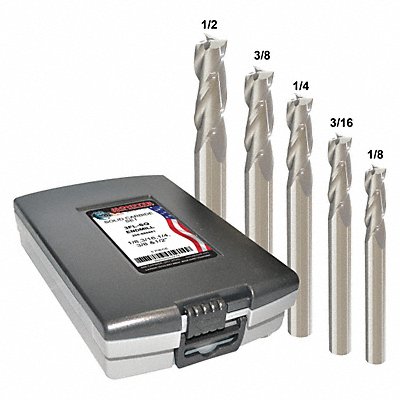 GRAINGER 205888881 End Mill Set 5 pc Square Carbide