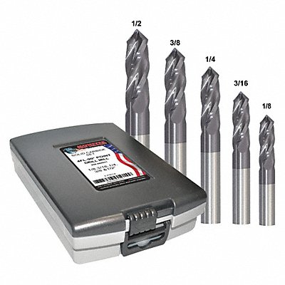 GRAINGER 208888842 Drill Mill Set 5pc Carbide TiAlN