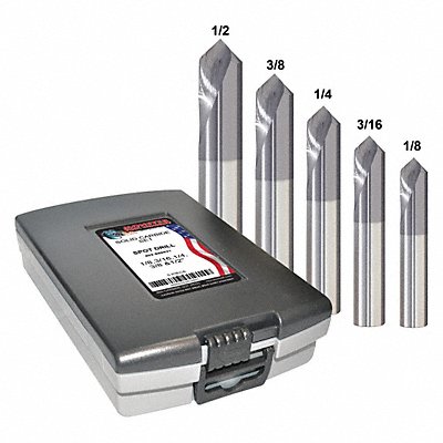 GRAINGER 402888802 Spotting Drill Bit Set 5 Pcs Carbide