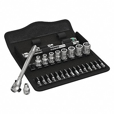 WERA 5004021001 Socket Wrench St Chrome 6Pt 3/16 - 1/2 in