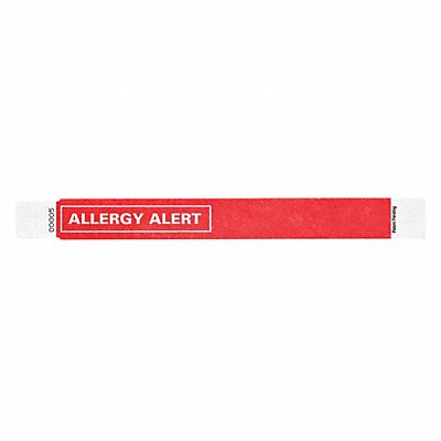 IDENTIPLUS T2UD20003 ID Wristband 1 in W Allergy Alert PK500