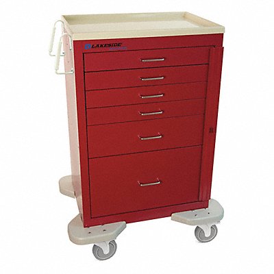 LAKESIDE C630B1R Medical Cart Red Cabinet