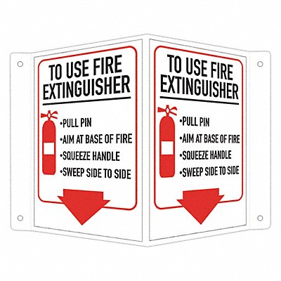 LYLE LCVB0010NA4x6 Fire Extinguisher Sign 6x7 1/2in Alumin