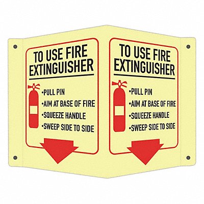 LYLE LCVB0010GA4x6 Fire Extinguisher Sign 6x7 1/2in Alumin