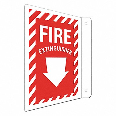 LYLE LCFL0005RA8x12 Fire Extinguisher Sign 12inx8in Aluminum