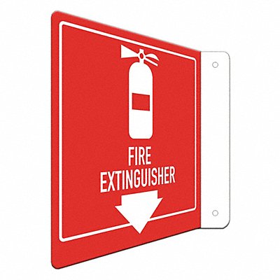LYLE LCFL0002RA8x8 Fire Extinguisher Sign 8inx8in Aluminum