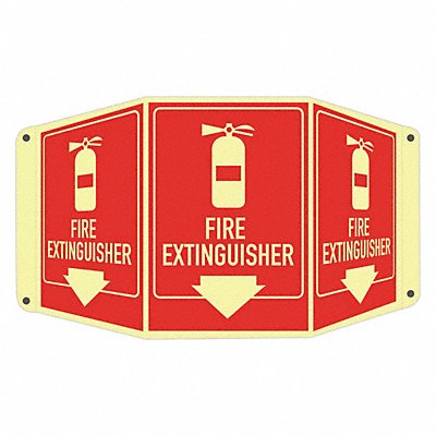 LYLE LCTB0002GA7x10 Fire Extinguisher Sign 10x17 1/2in Alum