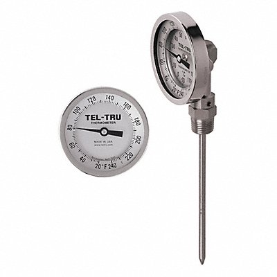 TEL-TRU BC550R2409 Analog Dial Thermometer Stem 24 L