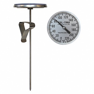 TEL-TRU LT330R0864 Analog Dial Thermometer Stem 8 L