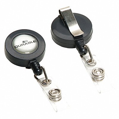 DURABLE 815258 Badge Reel 3-5/16 L Retractable PK10
