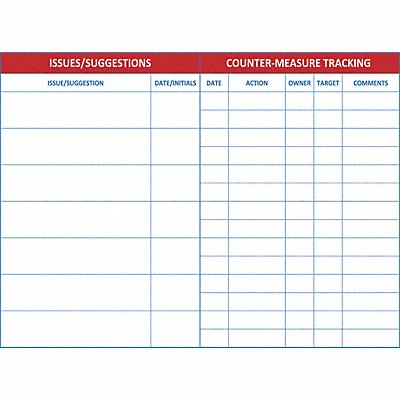 463V53 VISUAL WORKPLACE INC. 6019120000000 Dry Erase Board Non-Magnetic Plastic