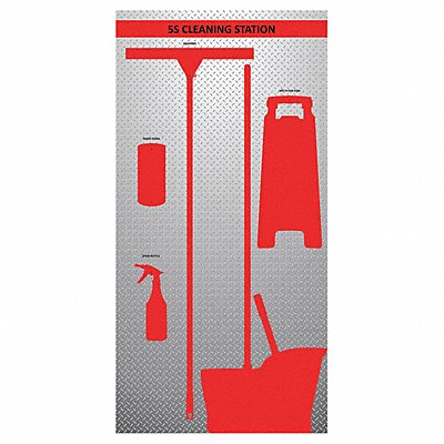 463W01 VISUAL WORKPLACE INC. 6030210000000 Wet Shadow Board 72 Hx36 W