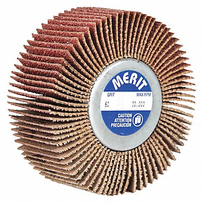 MERIT 8834130748 Flap Wheel 3 in Dia 1 in W P60 Grit