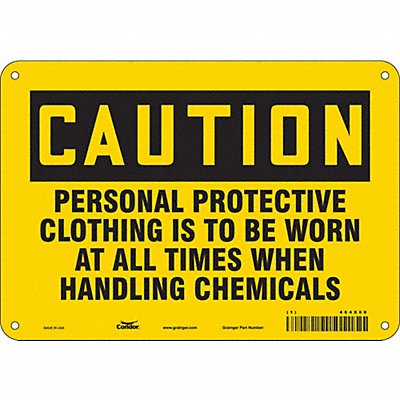 CONDOR 464X09 Safety Sign 7 in x 10 in Polyethylene