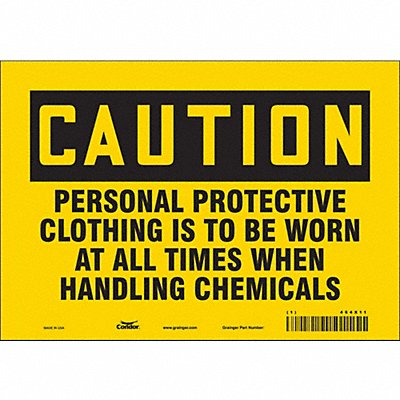 CONDOR 464X11 Safety Sign 7 in x 10 in Vinyl