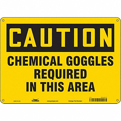 CONDOR 464X14 Safety Sign 10 in x 14 in Aluminum