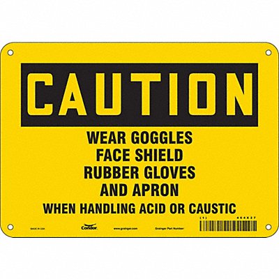 CONDOR 464X27 Safety Sign 7 in x 10 in Aluminum