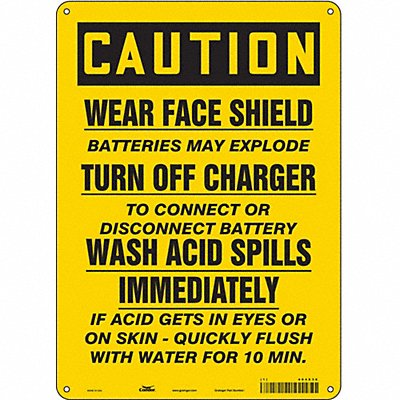 CONDOR 464X36 Safety Sign 14 inx10 in Polyethylene