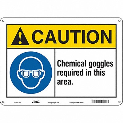 CONDOR 464X82 Safety Sign 10 in x 14 in Aluminum