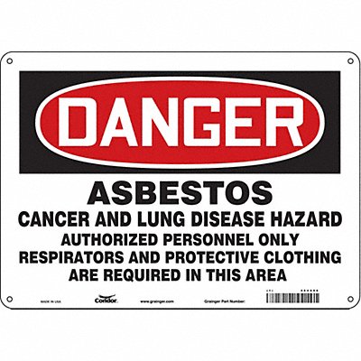 CONDOR 464X96 Safety Sign 10 inx14 in Aluminum