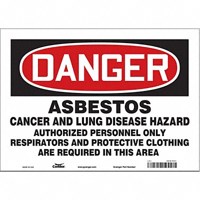 CONDOR 464Y01 Safety Sign 10 in x 14 in Vinyl