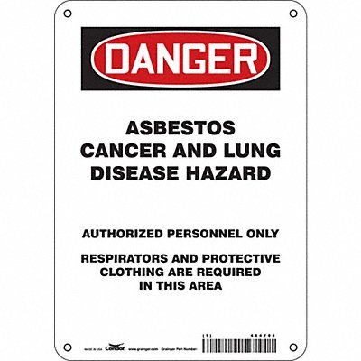 CONDOR 464Y05 Safety Sign 10 in x 7 in Polyethylene