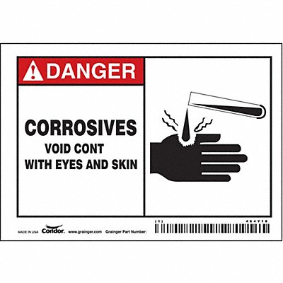 CONDOR 464Y18 Safety Sign 3 in x 5 in Vinyl