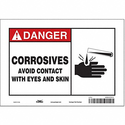 CONDOR 464Y21 Safety Sign 7 in x 10 in Vinyl