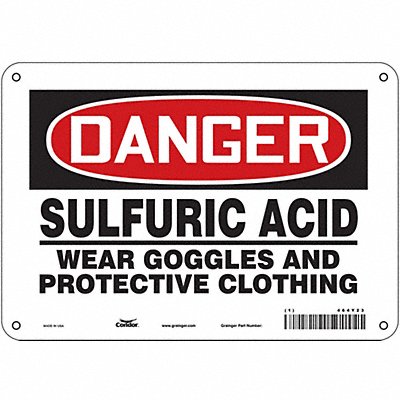 CONDOR 464Y23 Safety Sign 7 in x 10 in Aluminum