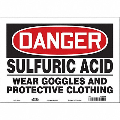 CONDOR 464Y30 Safety Sign 10 inx14 in Vinyl