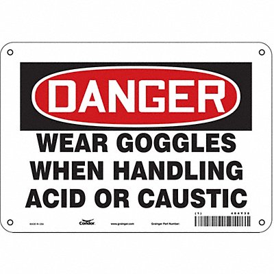 CONDOR 464Y38 Safety Sign 7 in x 10 in Aluminum