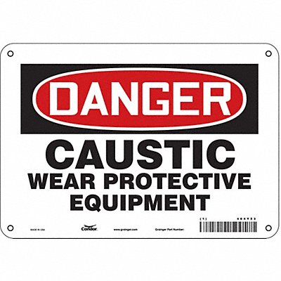 CONDOR 464Y53 Safety Sign 7 in x 10 in Polyethylene