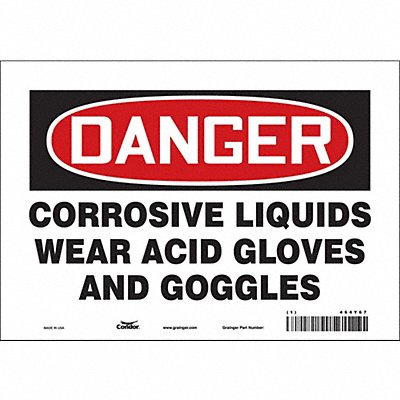 CONDOR 464Y67 Safety Sign 7 in x 10 in Vinyl