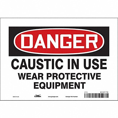 CONDOR 464Y78 Safety Sign 7 in x 10 in Vinyl