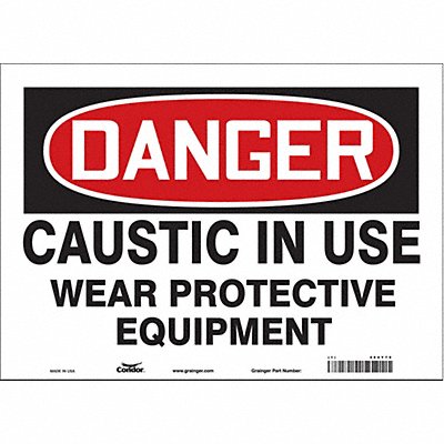 CONDOR 464Y79 Safety Sign 10 in x 14 in Vinyl