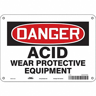 CONDOR 464Y82 Safety Sign 7 inx10 in Polyethylene
