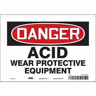 CONDOR 464Y84 Safety Sign 7 inx10 in Vinyl
