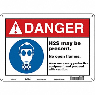 CONDOR 464Z25 Safety Sign 10 in x 14 in Aluminum